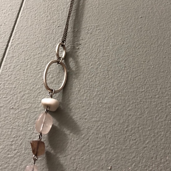 Oxidized looking gem charm necklace - Picture 2 of 5